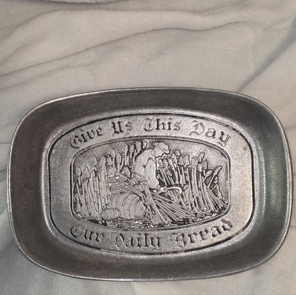 Vintage Wilton "Give Us This Day Our Daily Bread" Bread Server Plate Harvest - Picture 1 of 10